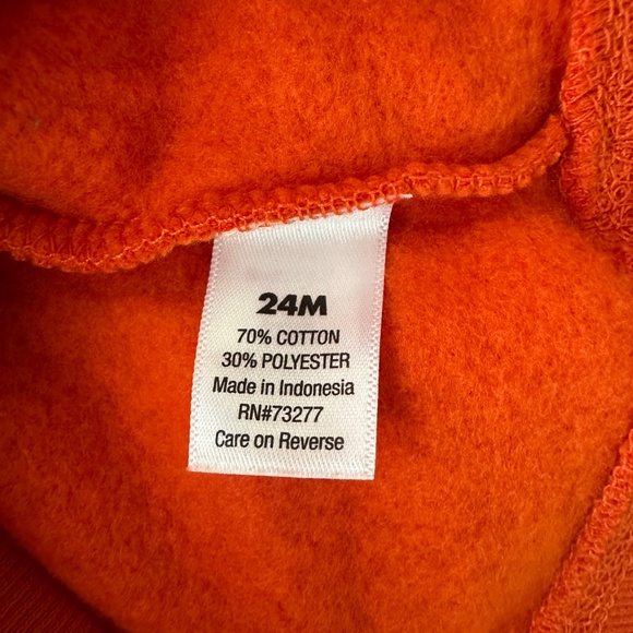 Jumping Beans 24 Months Baby Boy Orange Hoodie Dinosaur Jr Varsity NWT - Picture 5 of 5